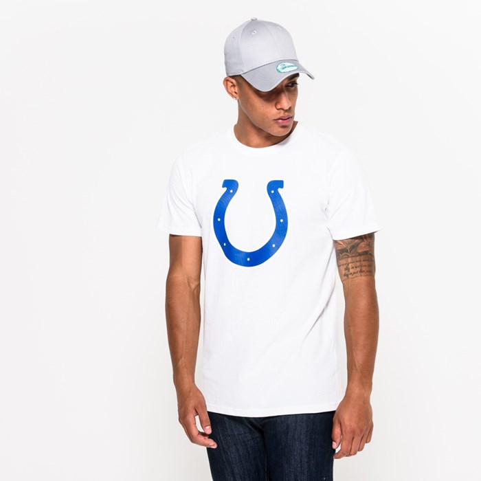 Indianapolis Colts Team Logo Miesten T-paita Valkoinen - New Era Vaatteet Outlet FI-865092